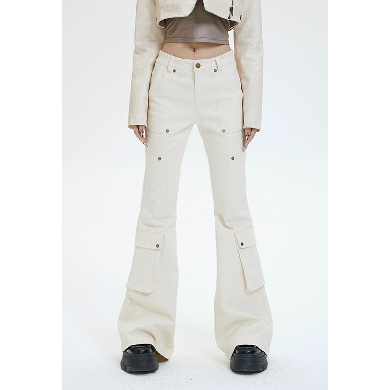 Ren Yuanzi [Proportion Player] High-end Hot Girl Overalls Women's Narrow Flare Pants Extra Long Casual Wide Leg Pants