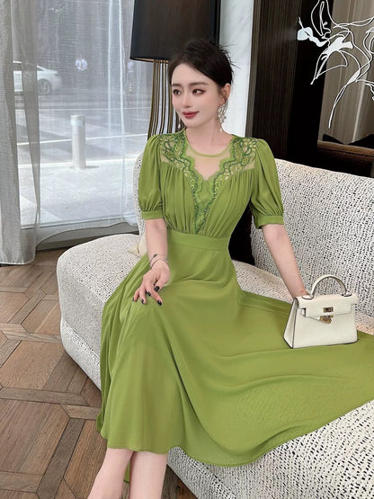 French temperament resort style design 2024 summer new style niche trendy temperament goddess style age-reducing dress for women