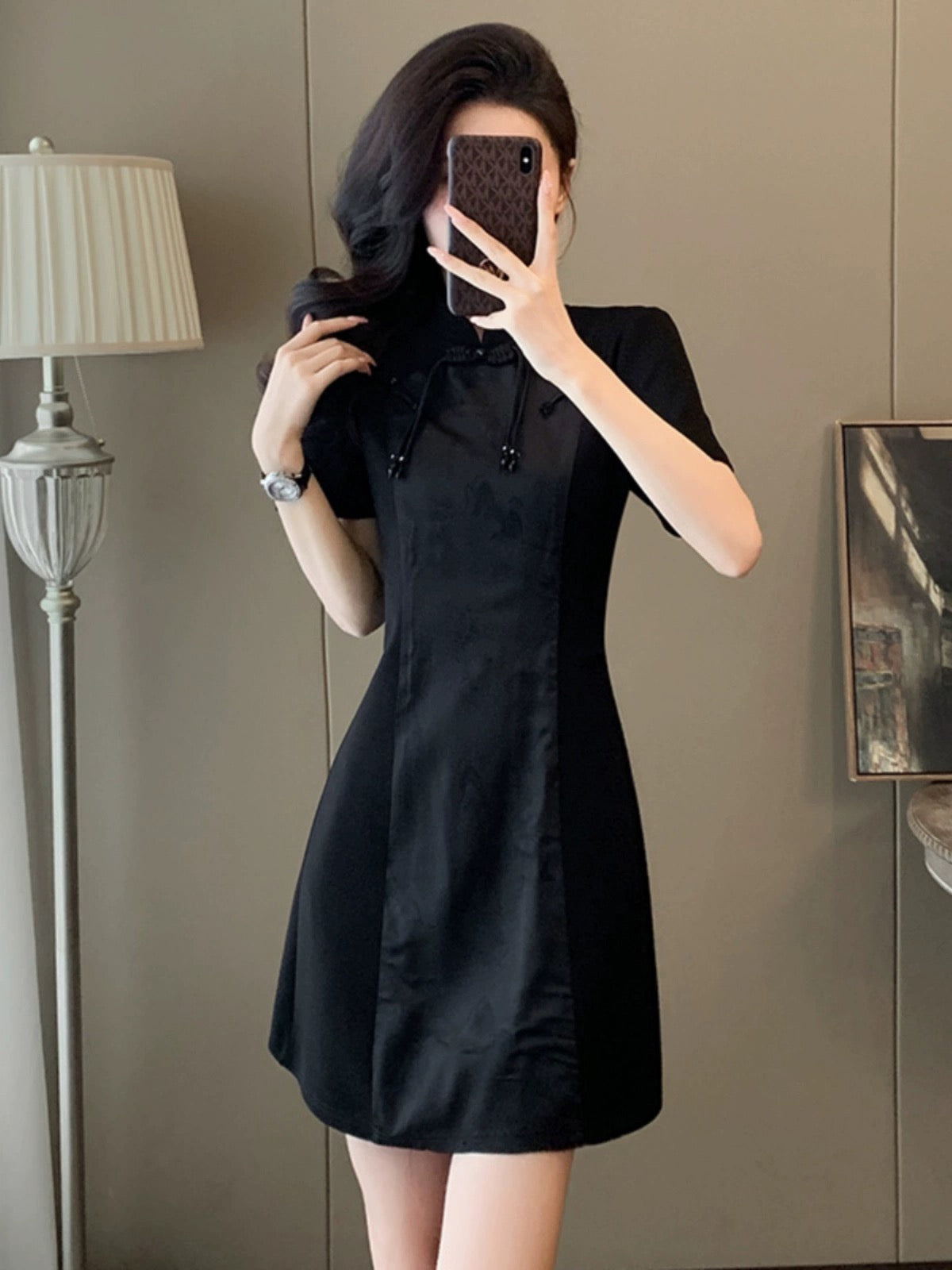 Small black dress women's new summer style super good-looking new Chinese style slimming and American style improved cheongsam skirt