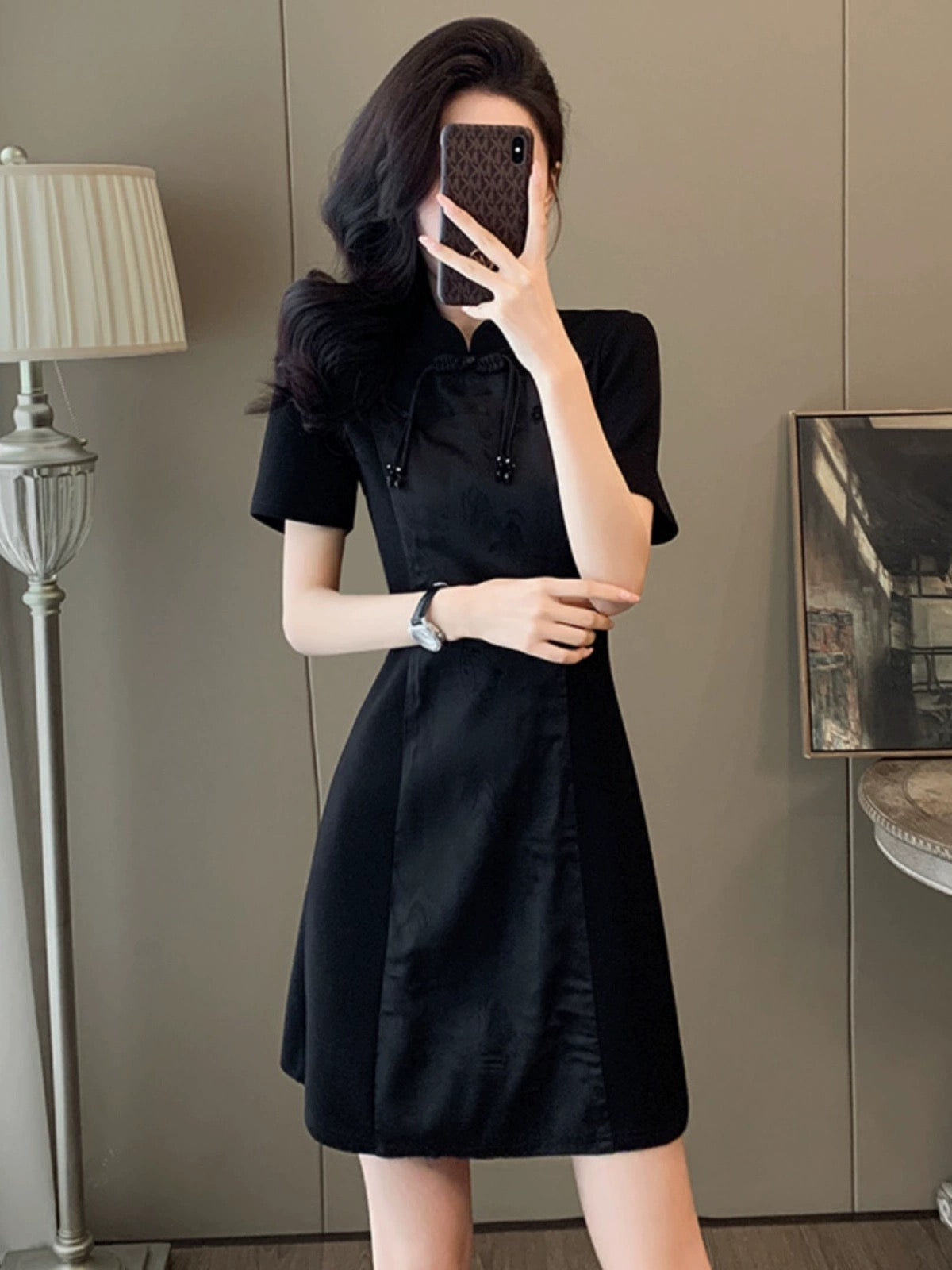 Small black dress women's new summer style super good-looking new Chinese style slimming and American style improved cheongsam skirt