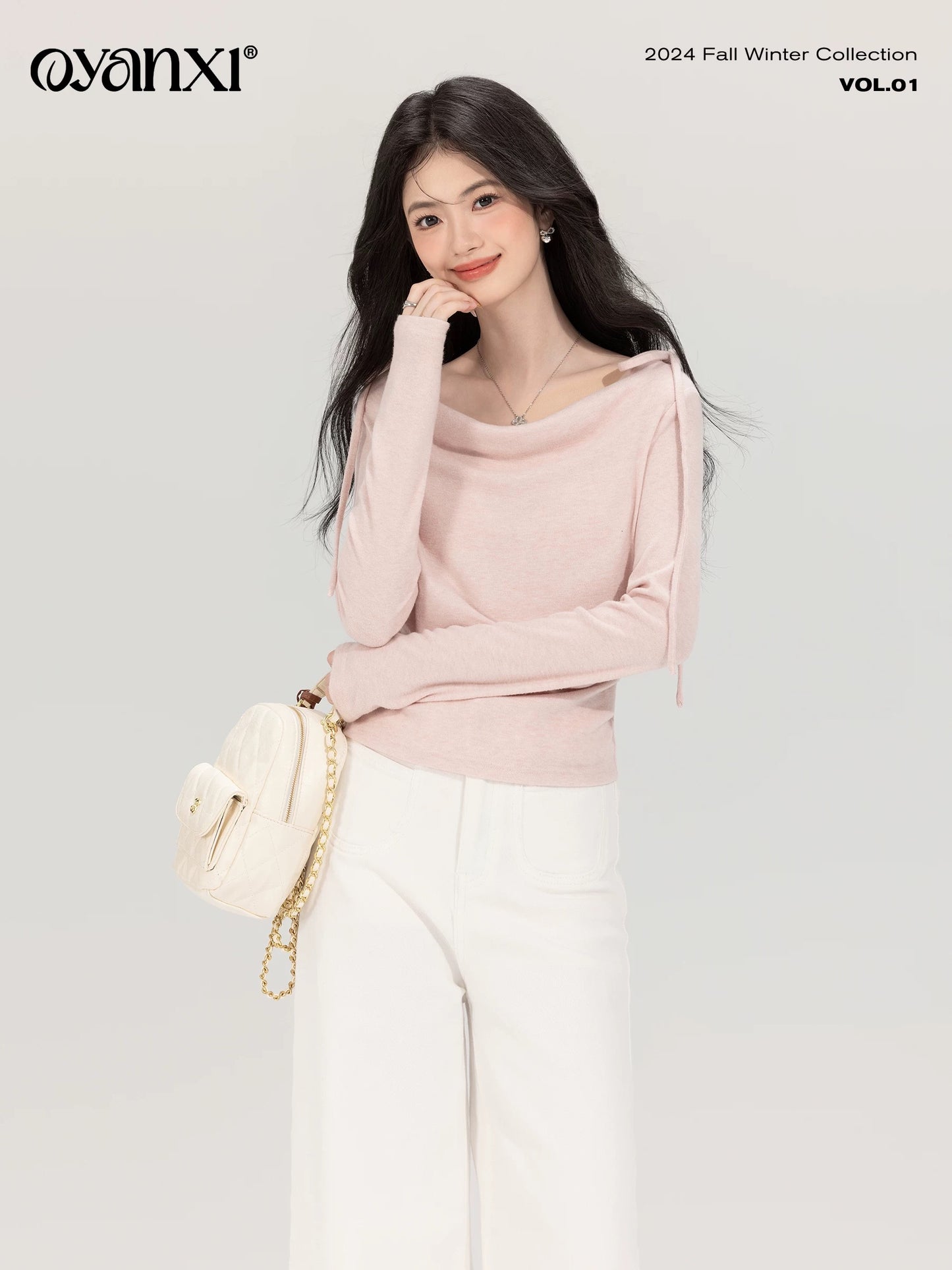 Ouyang Xi's "Dick Denim" Retro White Wide Leg Pants Women's Autumn Fashion Commuting Loose Jeans Suit