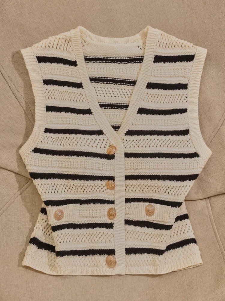 European and American style fashion new women's sexy striped bottoming top solid color slimming slimming hollow camisole trendy
