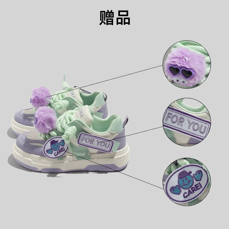 BEIER original customized sneakers for women 2024 spring new niche design thick-soled student versatile casual white shoes