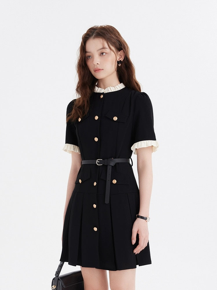 Li Shisan LSSAN summer women's short skirt petite light luxury dress belt women's high-end small fragrance skirt