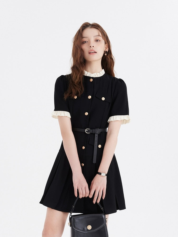 Li Shisan LSSAN summer women's short skirt petite light luxury dress belt women's high-end small fragrance skirt