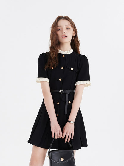 Li Shisan LSSAN summer women's short skirt petite light luxury dress belt women's high-end small fragrance skirt