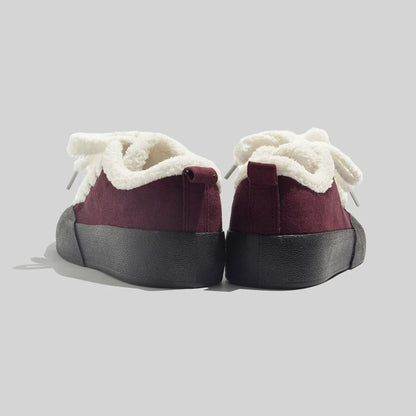 BEIER plus velvet cotton shoes women's warm thick-soled lamb women's shoes winter outer wear 2024 new versatile niche shoes
