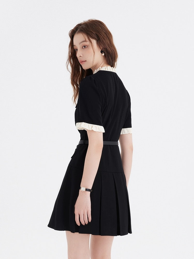 Li Shisan LSSAN summer women's short skirt petite light luxury dress belt women's high-end small fragrance skirt