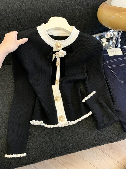 Jade Closet direct store recommendation ~ Medela sweet style three-dimensional flower long-sleeved knitted sweater for women in autumn and winter