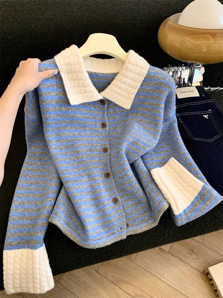 Jade Closet direct store recommendation ~ Medela sweet style lapel design knitted cardigan sweater jacket