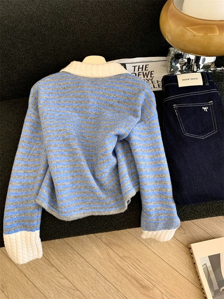 Jade Closet direct store recommendation ~ Medela sweet style lapel design knitted cardigan sweater jacket