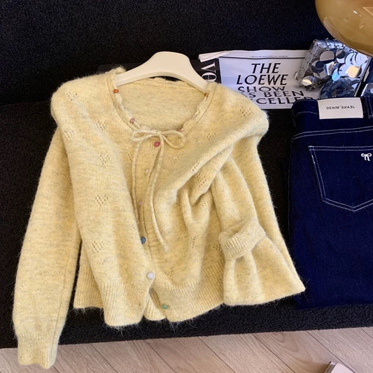 Jade Closet direct store recommendation ~ Medela sweet style chic knitted cardigan sweater jacket for women autumn and winter