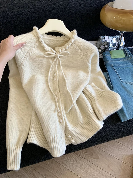 Jade Closet direct store recommendation ~ Medela sweet style thickened soft knitted cardigan sweater jacket for women