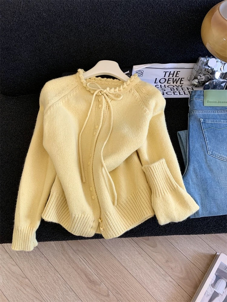 Jade Closet direct store recommendation ~ Medela sweet style thickened soft knitted cardigan sweater jacket for women