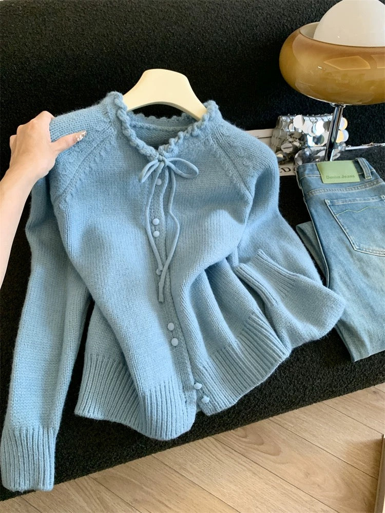 Jade Closet direct store recommendation ~ Medela sweet style thickened soft knitted cardigan sweater jacket for women