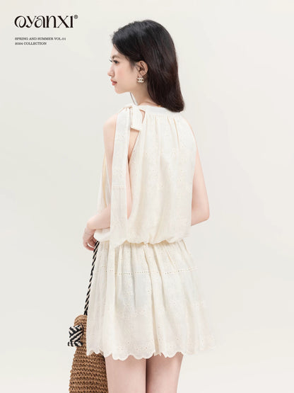 Ouyang Xi's "Almond Camellia" Lazy and Unique Commuting High-End Top Women's Summer Niche Temperament Fashion Suit