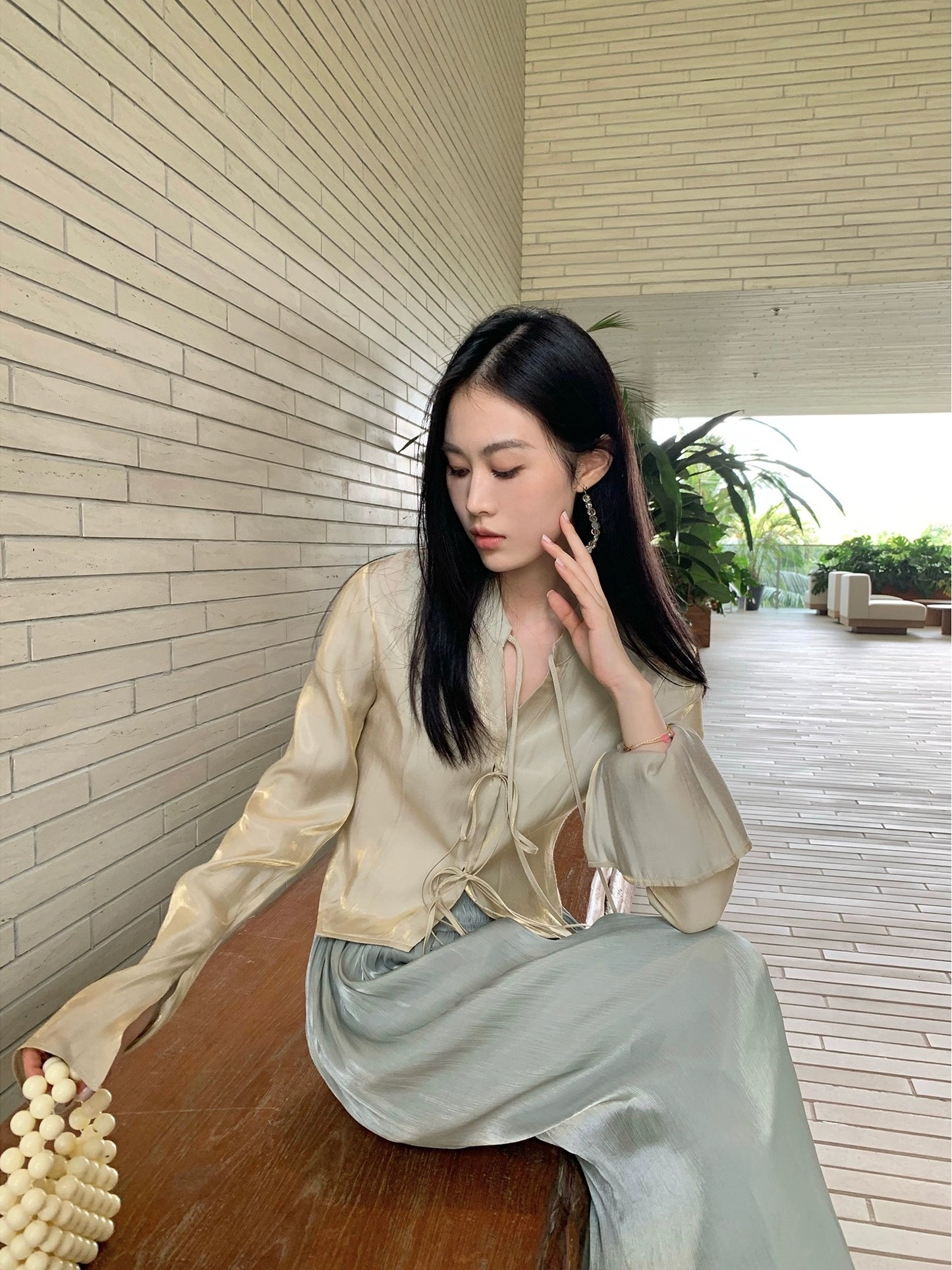 CELOLLY new Chinese style shirt women's national style small shirt spring and summer new style unique chic small top long-sleeved shirt