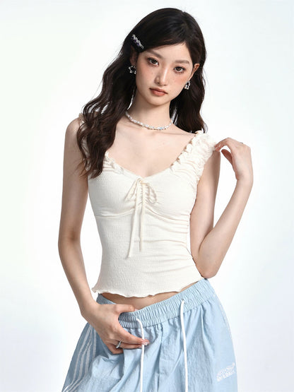 SHIYIYUE new ballet pure desire sweet and spicy slim short sleeveless fungus t-shirt camisole women's top