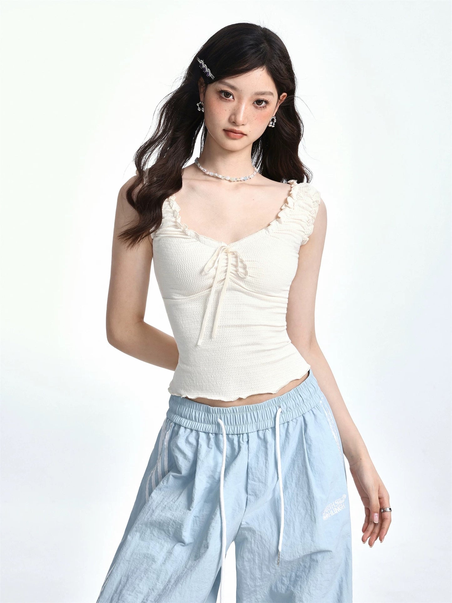 SHIYIYUE new ballet pure desire sweet and spicy slim short sleeveless fungus t-shirt camisole women's top