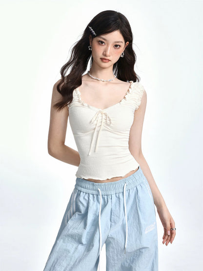 SHIYIYUE new ballet pure desire sweet and spicy slim short sleeveless fungus t-shirt camisole women's top