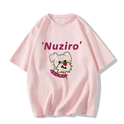 Fun printed white cotton short-sleeved T-shirt for women summer 2024 new round neck loose versatile half-sleeved top ins
