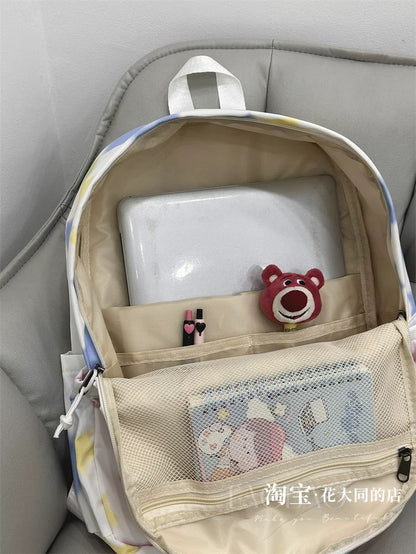 Original Y2k star versatile backpack high school girl girl backpack dopamine cute sweet girl school bag large capacity