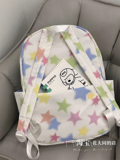 Original Y2k star versatile backpack high school girl girl backpack dopamine cute sweet girl school bag large capacity