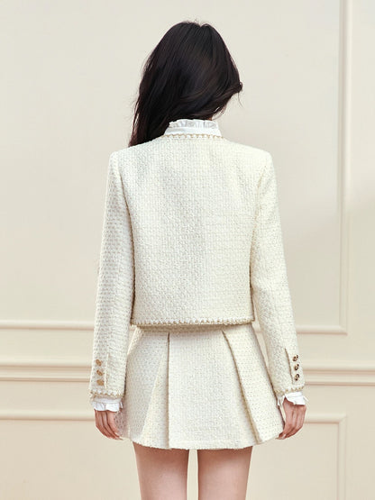 FanTu French-style light luxury-inspired two-piece suit for women, 2025 autumn new style, Chinese style, elegant wool two-piece set.
