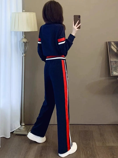 2025 autumn new European goods tide brand suit fashionable age-reducing jacket top casual sports pants two-piece suit women's clothing