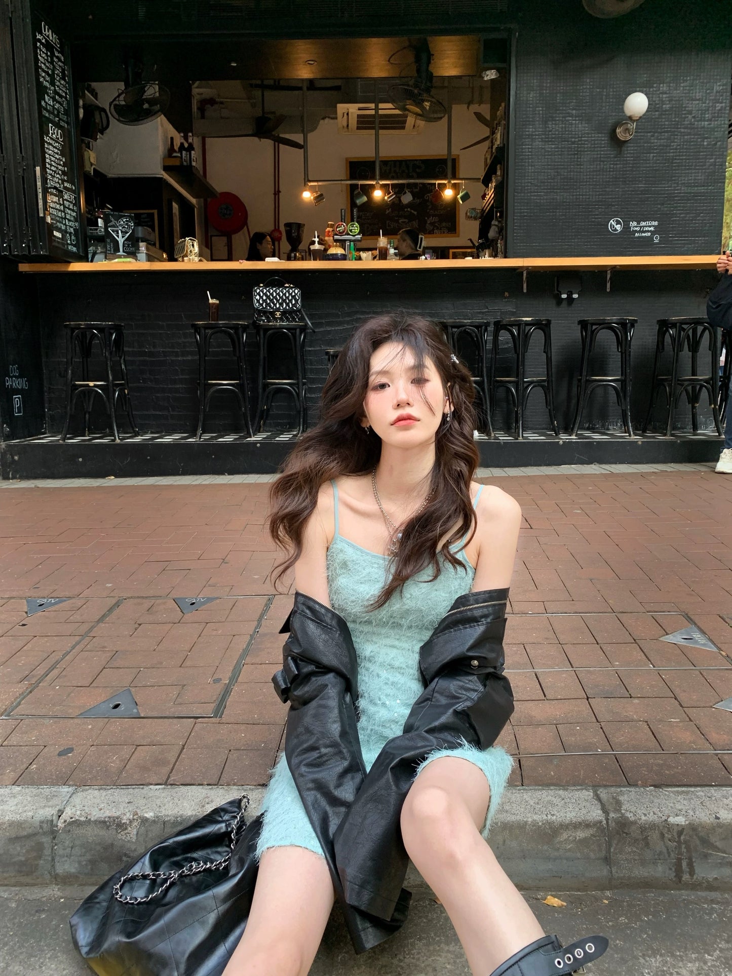 Eight-cover pinky piggy cosmic love period two-color suspender dress sweet and spicy style short skirt comes with a neck strap