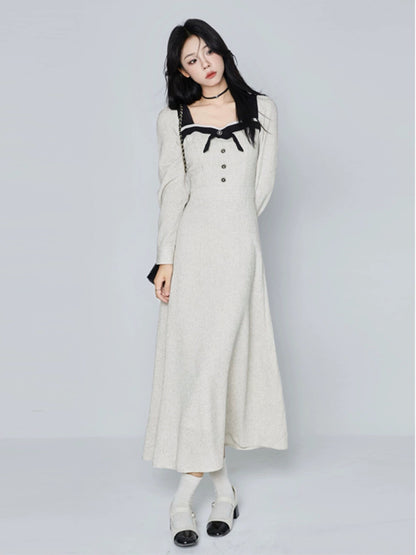 A little wild berry, French style fragrance design, niche waist slimming, chic and age-reducing long-sleeved dress for women