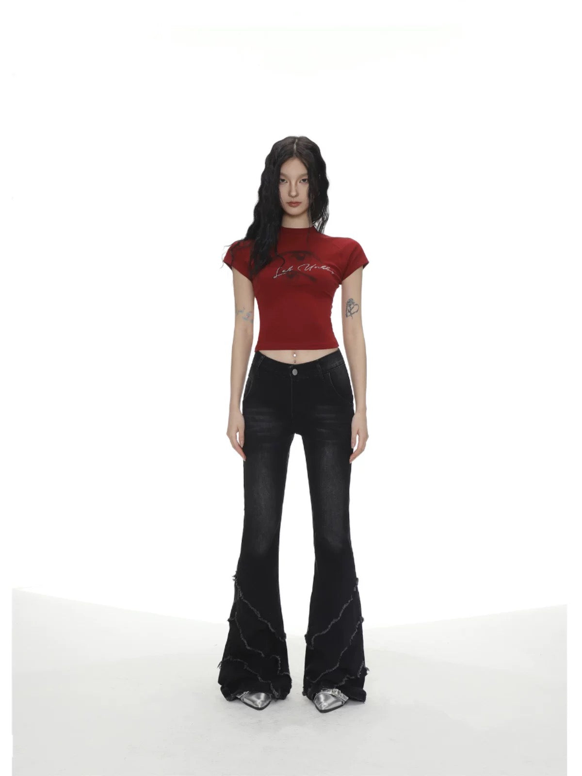 [Designer Style] American Hot Girl Hot Diamond Lettering Short Sleeve T-shirt Women's Summer Design Waist Short Top