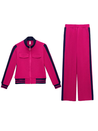 2024 new casual sports suit for women spring and autumn cardigan sweatshirt jacket trousers running suit two-piece trendy set