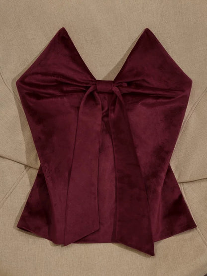 Colorful French retro bow camisole women's inner wear and outer wear design niche slim slimming top trendy