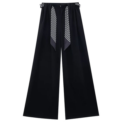 ABWEAR Seit Art - Original White High-End Casual Pants for Women, Spring/Summer 2026, Straight Leg, Loose Fit, Wide Leg