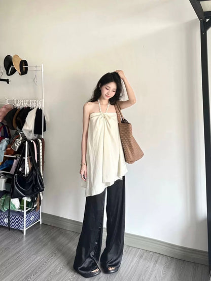 Pure Desire Sweet and Spicy Style Halter Neck Camisole Women's 2025 New Summer Design Niche Irregular Sleeveless Top