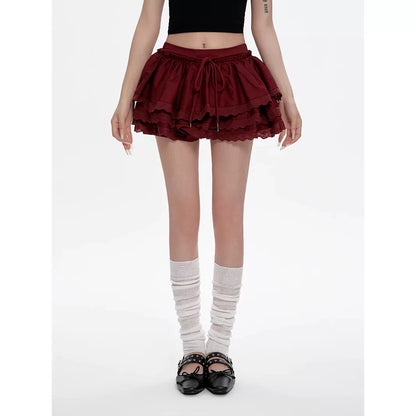 Ballet Academy Girl Style White Puffy Cake Skirt Female Summer New High Waist A-line Skirt Hot Girl Half-length Skirt