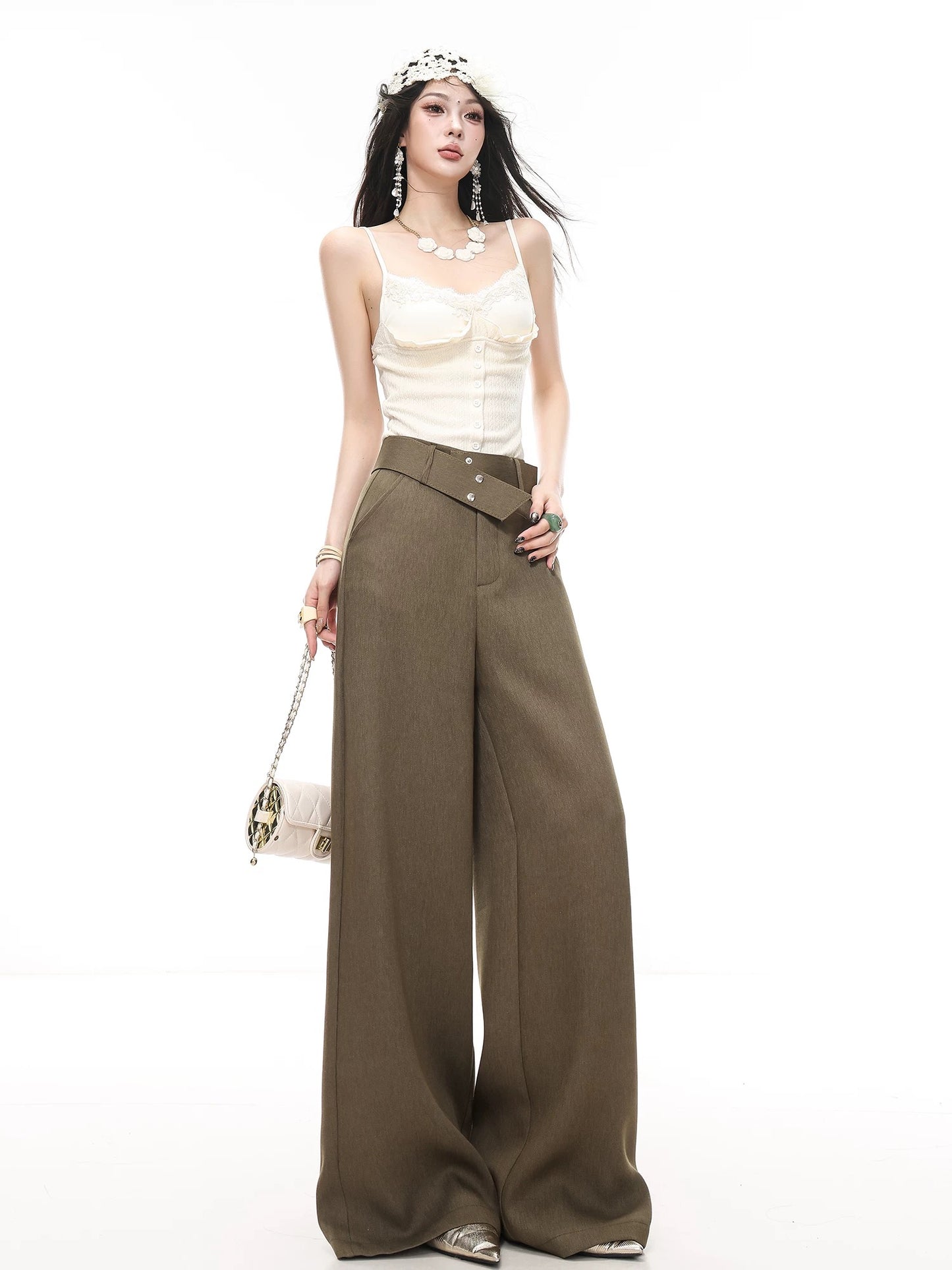 ABWLR Old Money Style - Original Simple Flowy Wide-Leg Trousers, Loose Fit, Slimming, Floor-Length Casual Pants