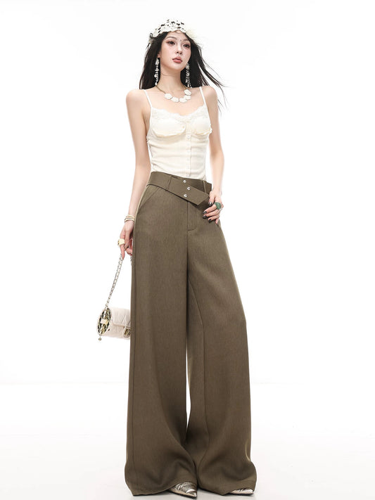 ABWLR Old Money Style - Original Simple Flowy Wide-Leg Trousers, Loose Fit, Slimming, Floor-Length Casual Pants