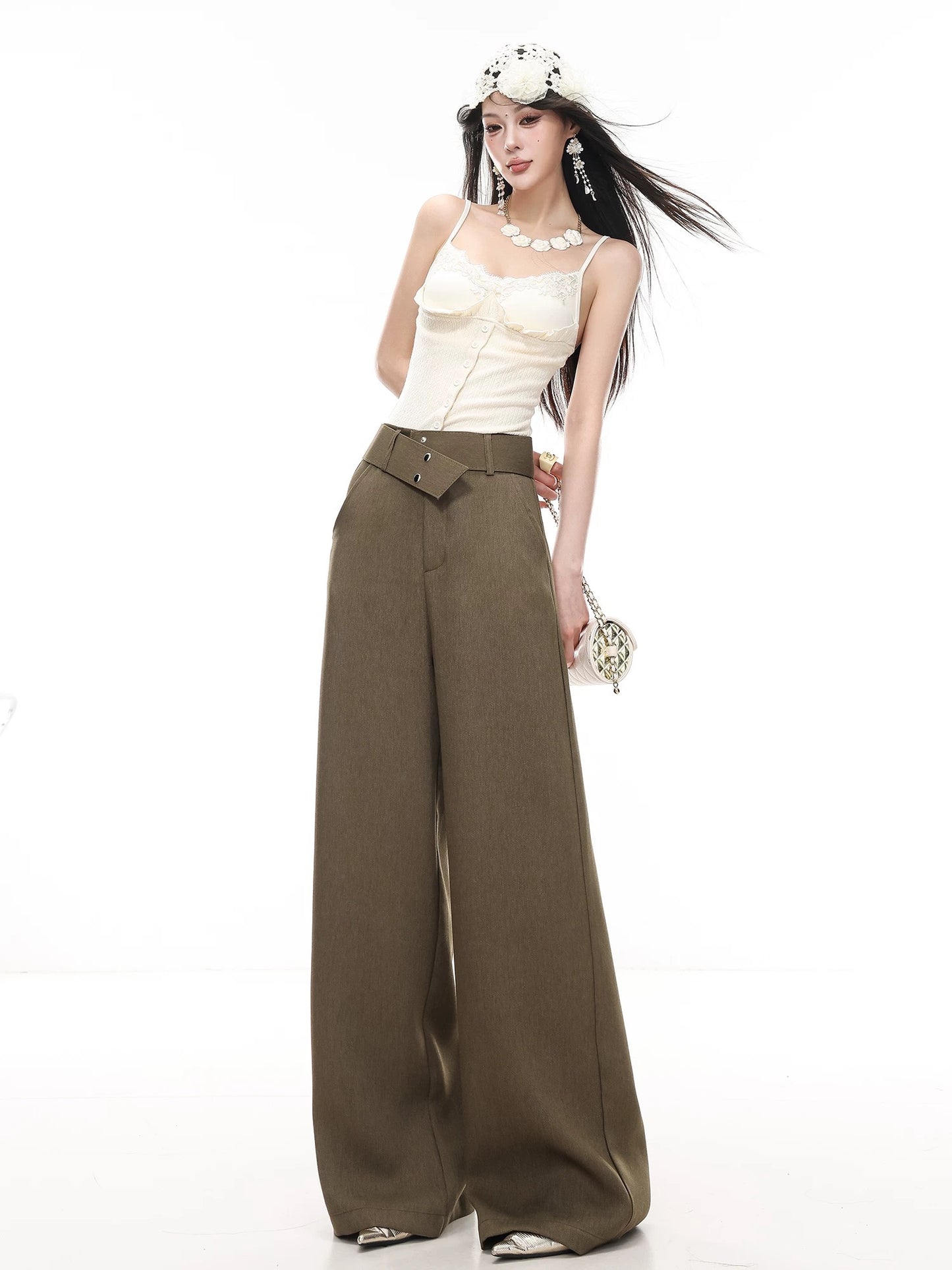 ABWLR Old Money Style - Original Simple Flowy Wide-Leg Trousers, Loose Fit, Slimming, Floor-Length Casual Pants