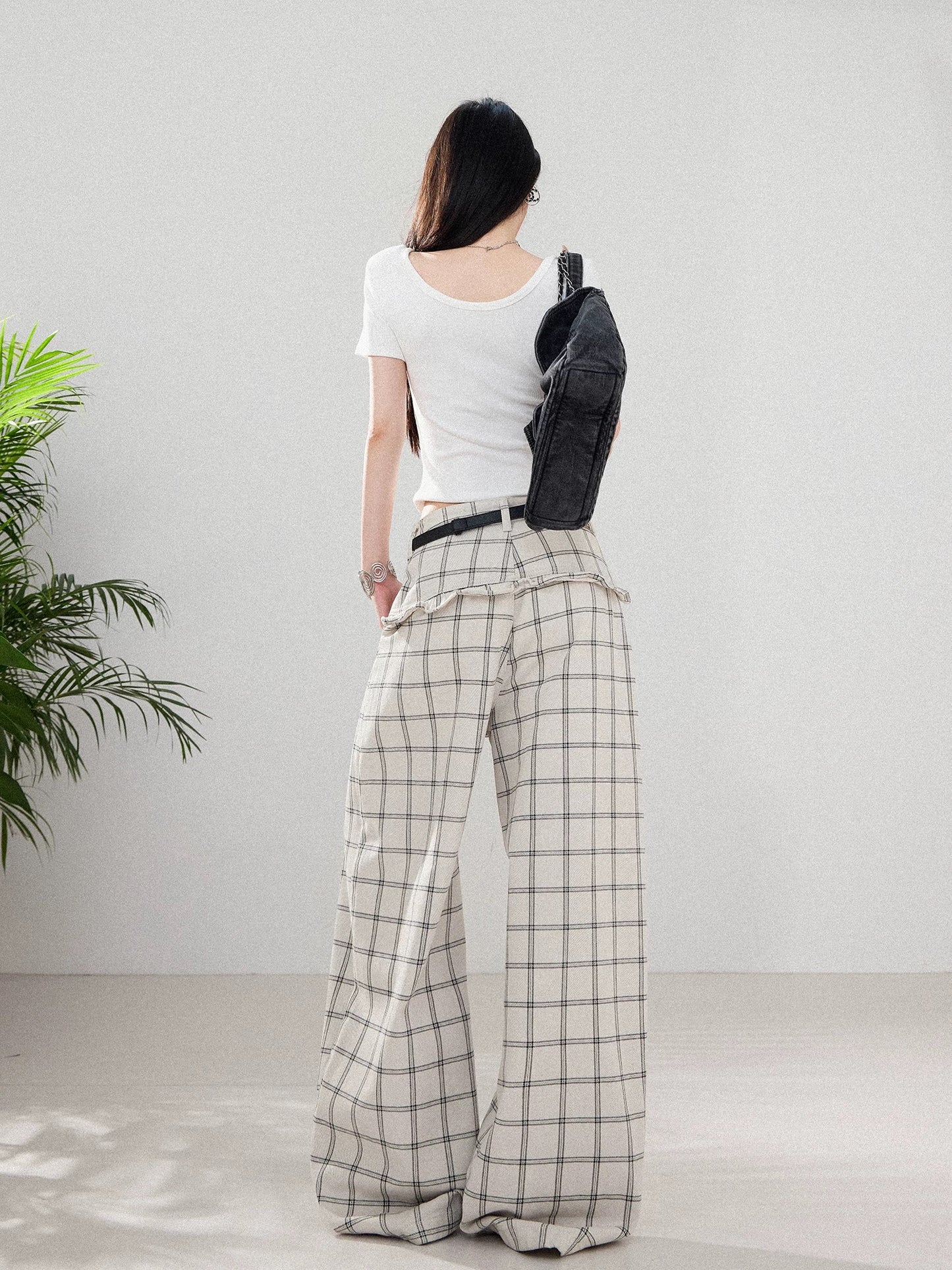 ABWLR Relaxed Plaid - Original American Relaxed Plaid Jeans, Wide Leg, Slim Fit, Versatile Pants