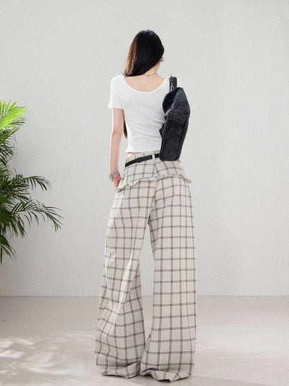 ABWLR Relaxed Plaid - Original American Relaxed Plaid Jeans, Wide Leg, Slim Fit, Versatile Pants