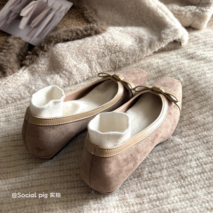 Social Pig French-style exquisite comfortable low-heeled flats for women, new autumn style, retro low-heeled shoes.