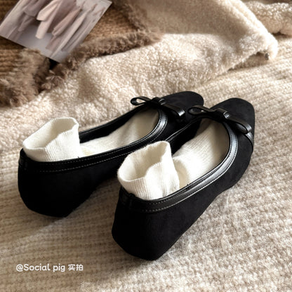 Social Pig French-style exquisite comfortable low-heeled flats for women, new autumn style, retro low-heeled shoes.