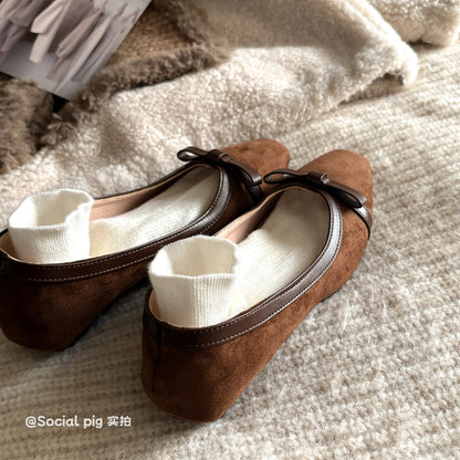 Social Pig French-style exquisite comfortable low-heeled flats for women, new autumn style, retro low-heeled shoes.