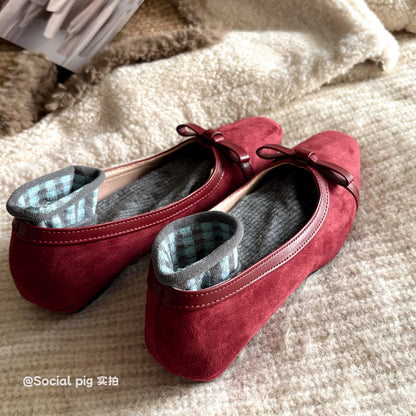 Social Pig French-style exquisite comfortable low-heeled flats for women, new autumn style, retro low-heeled shoes.