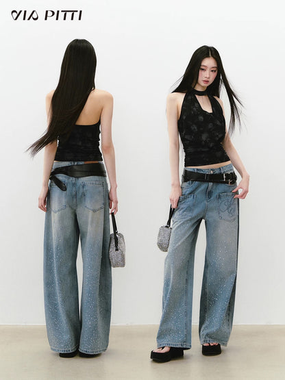 VIAPITTI heavy design chain swing collar halter neck waist vest female summer new slim hot girl top
