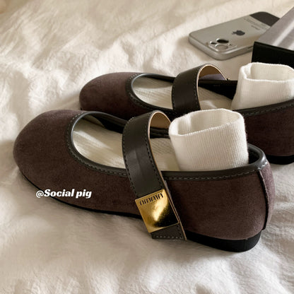 Spring limited edition~ Korean niche ballet flats for women, 2025 new retro flat shoes