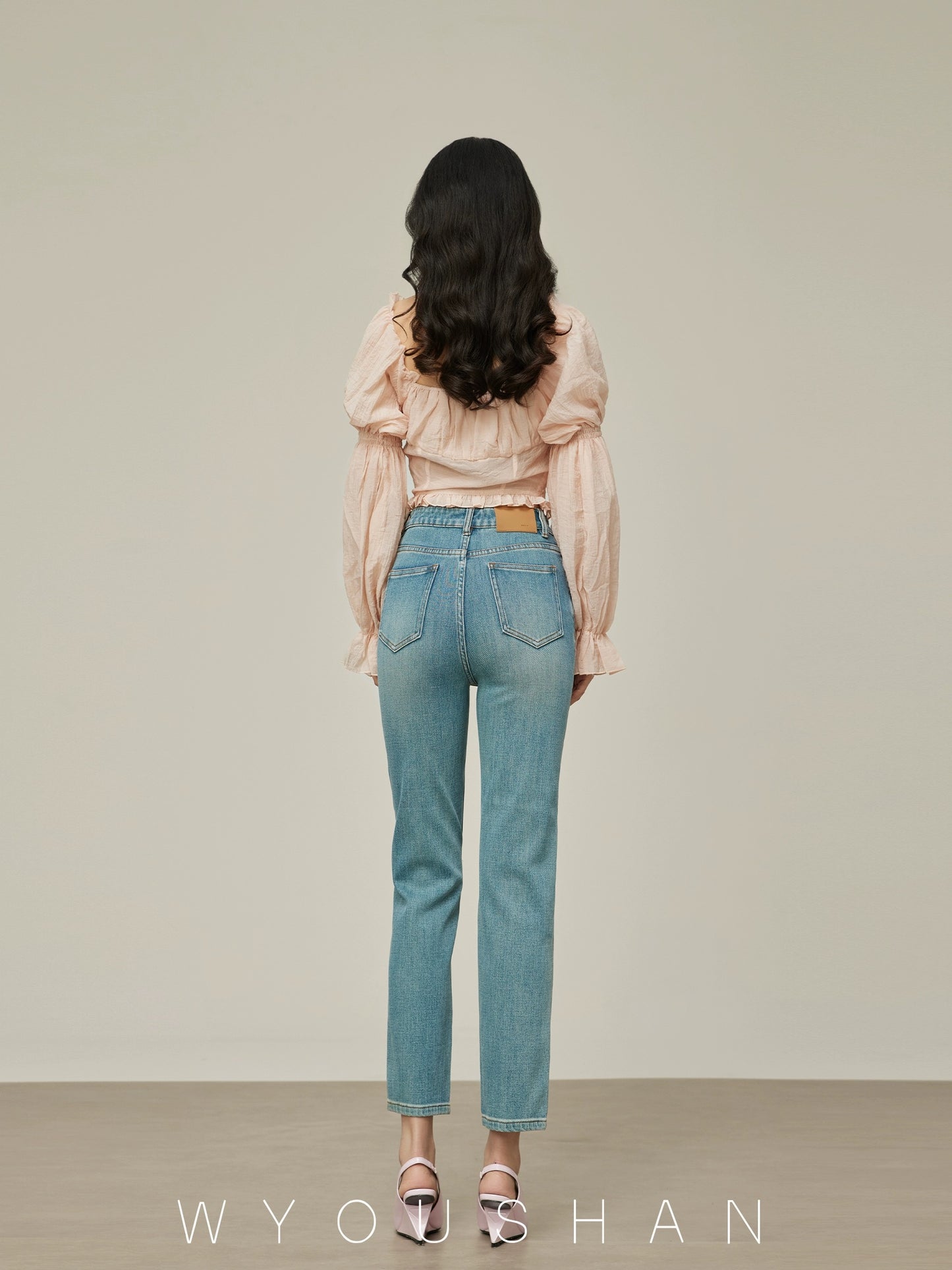 1603 Wang Youshan Straight Jeans Women's High Waist New Summer 2024 Small People Nine Points Cigarette Pants