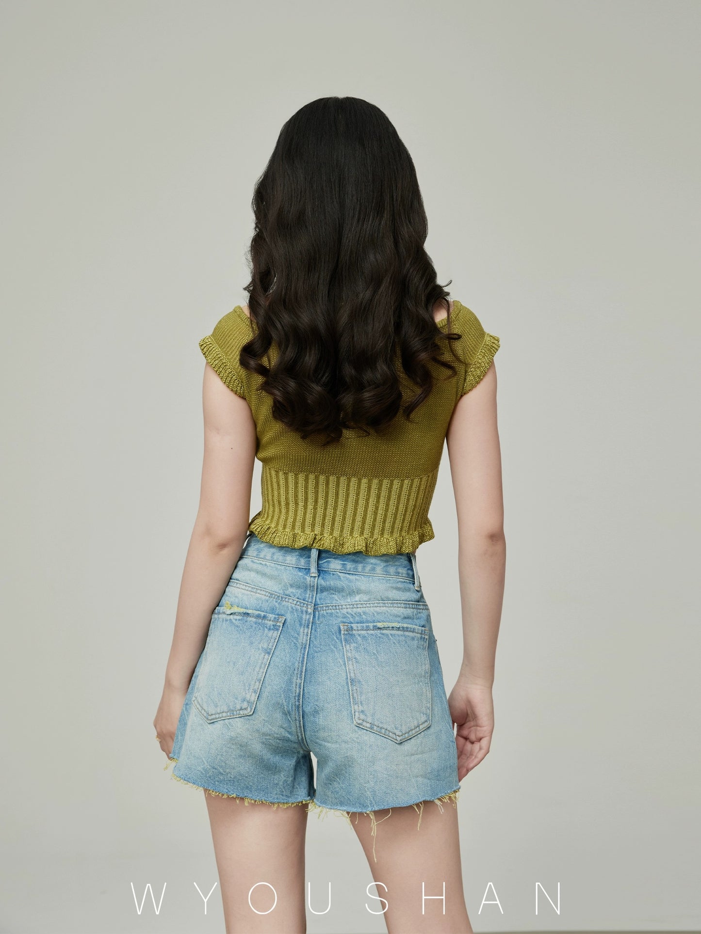 051 Wang Youshan denim shorts women's loose summer high-waisted hot pants new 2024 thin slimming a-line pants